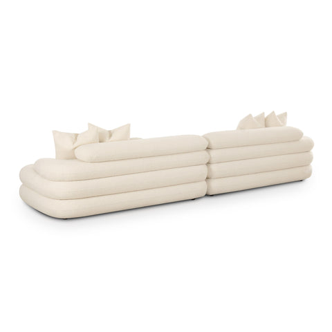Genevieve Montrose 141" Cream Performance Boucle Sofa - image 4