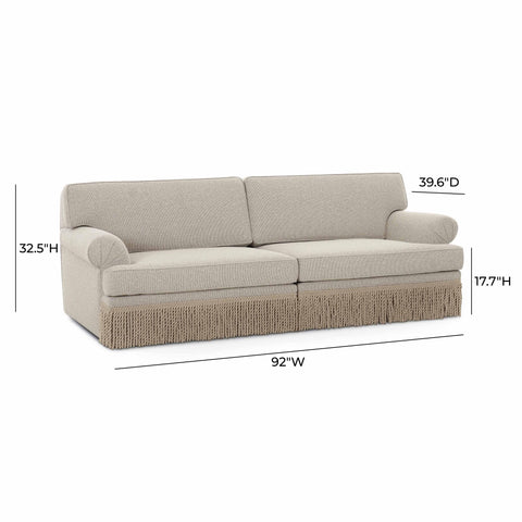  92" Warm Grey Performance Boucle Sofa - image 7