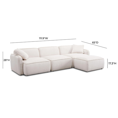 Sabine Verona 4-Piece Performance Corduroy Velvet Modular Sectional - image 9