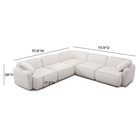 Sabine Verona 5-Piece Performance Corduroy Velvet Modular L-Sectional - image 6