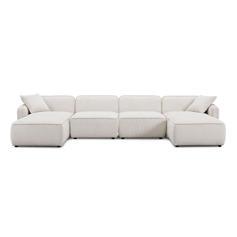 Sabine Verona 6-Piece Performance Corduroy Velvet  Modular U-Sectional - image 3
