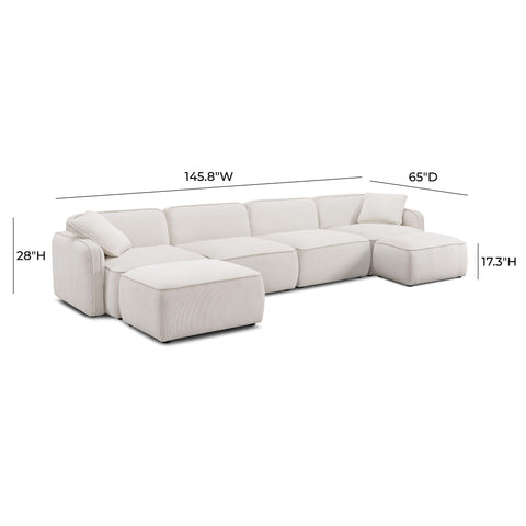 Sabine Verona 6-Piece Performance Corduroy Velvet  Modular U-Sectional - image 7