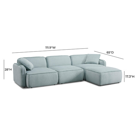 Sabine Verona 4-Piece Performance Corduroy Velvet Modular Sectional - image 8