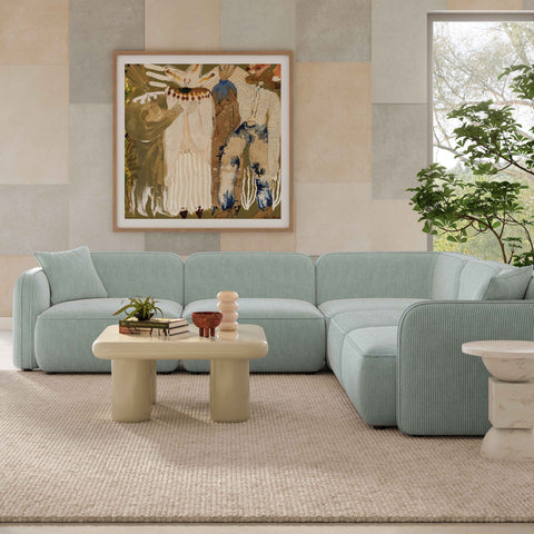 Sabine Verona 5-Piece Performance Corduroy Velvet Modular L-Sectional - image 2