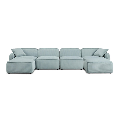 Sabine Verona 6-Piece Performance Corduroy Velvet  Modular U-Sectional - image 3