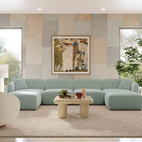 Sabine Verona 6-Piece Performance Corduroy Velvet  Modular U-Sectional - image 2