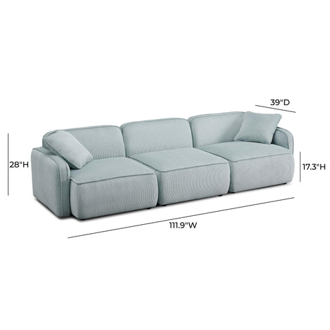 Sabine Verona 112" Performance Corduroy Velvet Modular Sofa - image 6