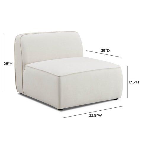 Sabine Verona Sand Upcycled Performance Linen Armless Chair - image 4