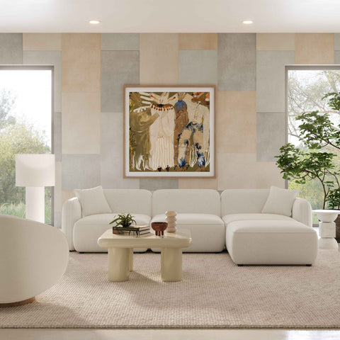 Sabine Verona 4-Piece Sand Upcycled Performance Linen Modular Sectional - image 2
