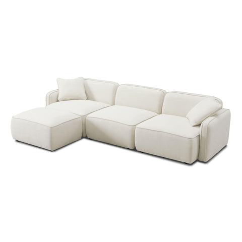 Sabine Verona 4-Piece Sand Upcycled Performance Linen Modular Sectional - image 3