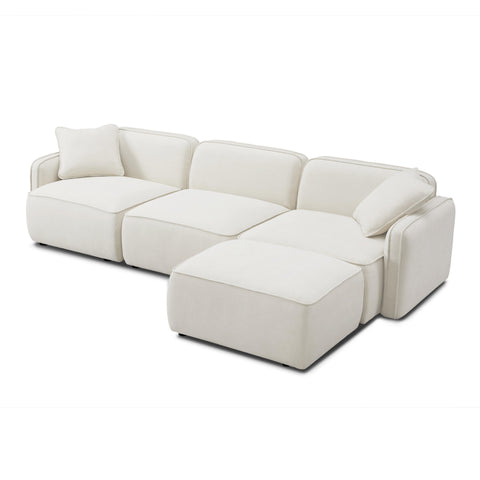 Sabine Verona 4-Piece Sand Upcycled Performance Linen Modular Sectional - image 6