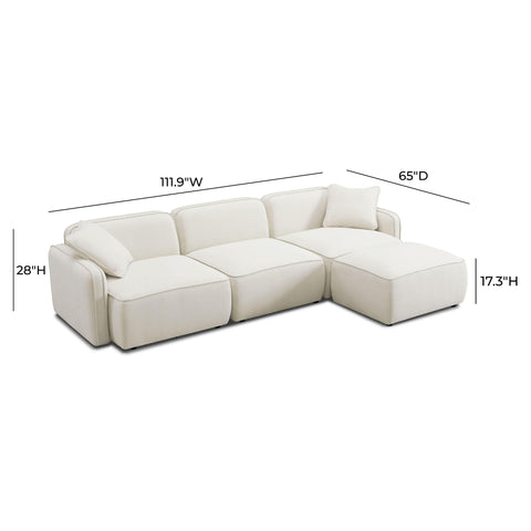 Sabine Verona 4-Piece Sand Upcycled Performance Linen Modular Sectional - image 10