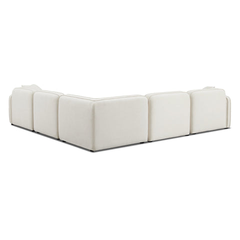 Sabine Verona 5-Piece Sand Upcycled Performance Linen Modular L-Sectional - image 4