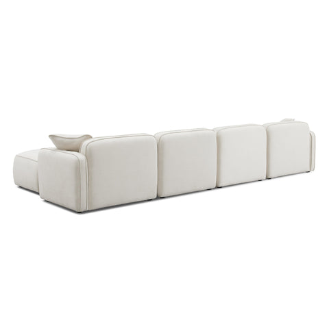 Sabine Verona 6-Piece Sand Upcycled Performance Linen Modular U-Sectional - image 4