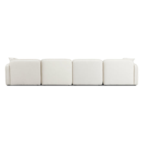 Sabine Verona 6-Piece Sand Upcycled Performance Linen Modular U-Sectional - image 5