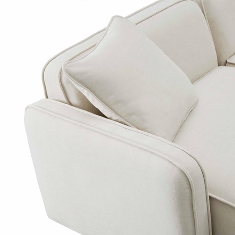 Sabine Verona 6-Piece Sand Upcycled Performance Linen Modular U-Sectional - image 6