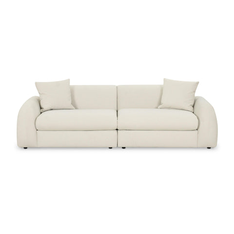 Odette Marlowe 100" Cream Performance Faux Mohair Sofa - image 3