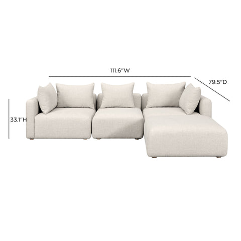 Camille Loire 4-Piece Contract-Grade Textured Fabric Modular Sectional - image 4