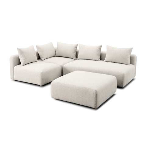 Camille Loire 4-Piece Contract-Grade Textured Fabric Modular Chaise Sectional - image 3