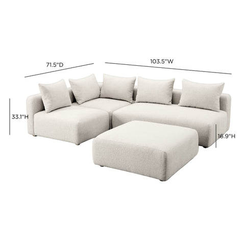 Camille Loire 4-Piece Contract-Grade Textured Fabric Modular Chaise Sectional - image 6