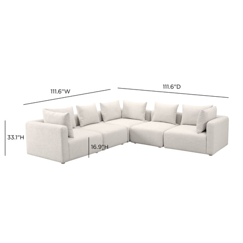 Camille Loire 5-Piece Contract-Grade Textured Fabric Modular L-Sectional - image 4
