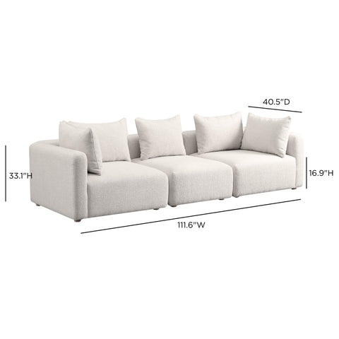 Camille Loire 112.5" Textured Fabric Sofa - image 5