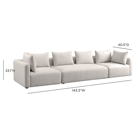 Camille Loire 145" Contract-Grade Textured Fabric Long Sofa - image 5