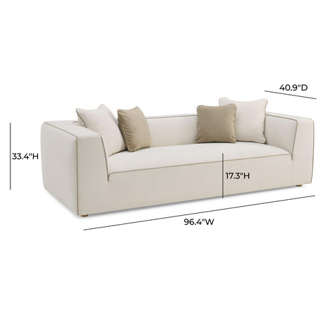 Alessia Versailles 96" Cream Contract-Grade Linen Sofa - image 5