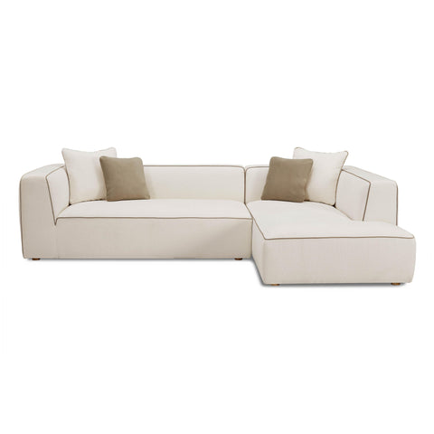Alessia Versailles 2-Piece Cream Contract-Grade Linen L-Shaped Sectional - image 3