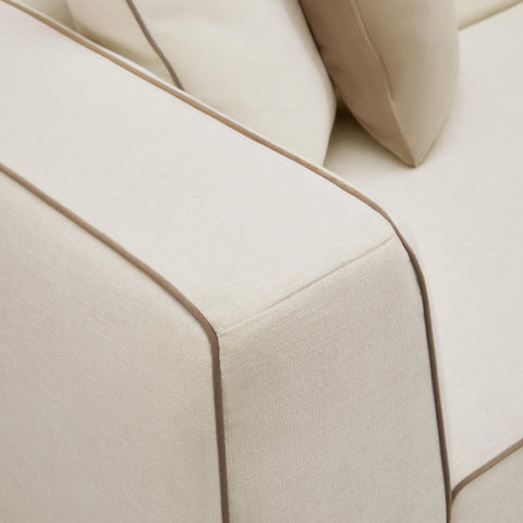 Alessia Versailles 2-Piece Cream Contract-Grade Linen L-Shaped Sectional - image 5