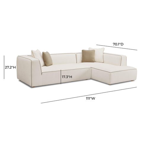 Alessia Versailles 2-Piece Cream Contract-Grade Linen L-Shaped Sectional - image 6