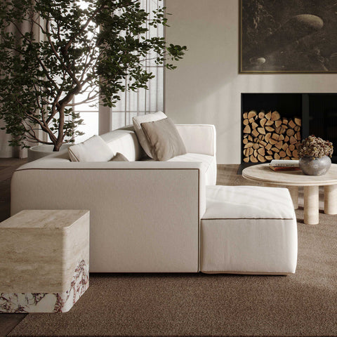 Alessia Versailles 2-Piece Cream Contract-Grade Linen L-Shaped Sectional - image 2