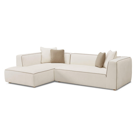 Alessia Versailles 2-Piece Cream Contract-Grade Linen L-Shaped Sectional - image 1