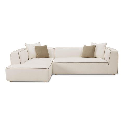 Alessia Versailles 2-Piece Cream Contract-Grade Linen L-Shaped Sectional - image 3