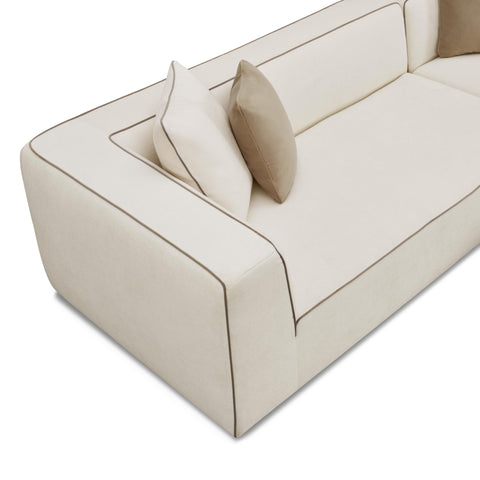 Alessia Versailles 2-Piece Cream Contract-Grade Linen L-Shaped Sectional - image 5