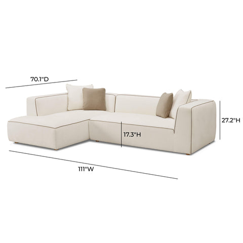 Alessia Versailles 2-Piece Cream Contract-Grade Linen L-Shaped Sectional - image 6