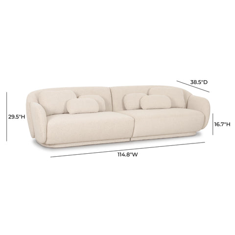 Margaux Orleans 115" Cream Performance Boucle Modular Sofa - image 6