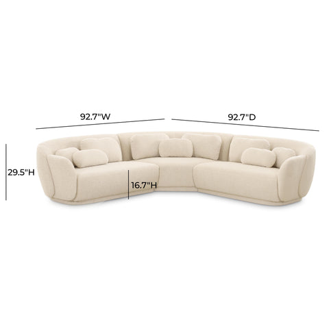 Margaux Orleans 3-Piece Cream Performance Boucle Modular L-Sectional - image 5