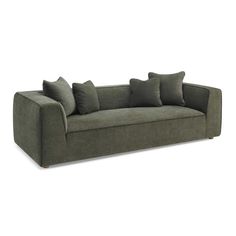 Alessia Versailles 96" Olive Green Upcycled Performance Basketweave Sofa - image 2