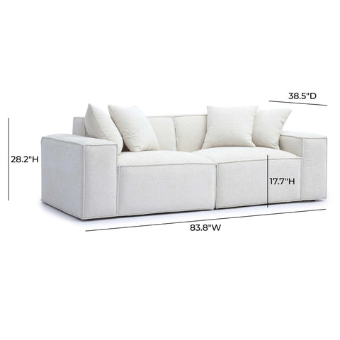 Ines Orleans 84" Performance Chenille Basketweave Modular Loveseat - image 6