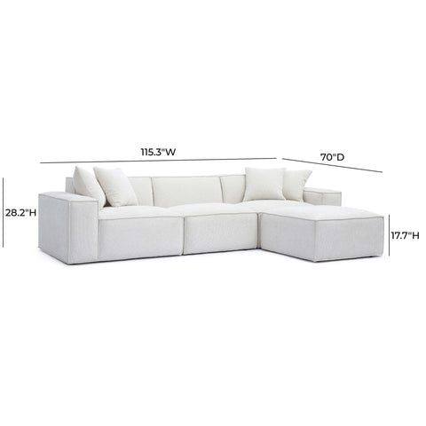 Ines Orleans 4-Piece Performance Chenille Basketweave Modular Sectional - image 6