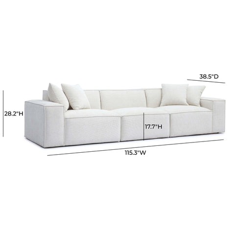 Ines Orleans 115" Performance Chenille Basketweave Modular Sofa - image 6