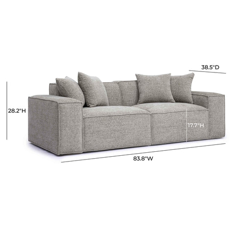 Ines Orleans 84" Performance Chenille Basketweave Modular Loveseat - image 6