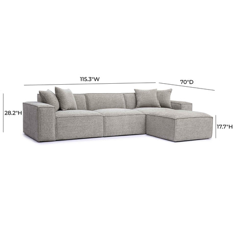 Ines Orleans 4-Piece Performance Chenille Basketweave Modular Sectional - image 6
