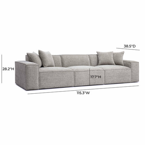 Ines Orleans 115" Performance Chenille Basketweave Modular Sofa - image 6
