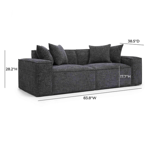 Ines Orleans 84" Performance Chenille Basketweave Modular Loveseat - image 6