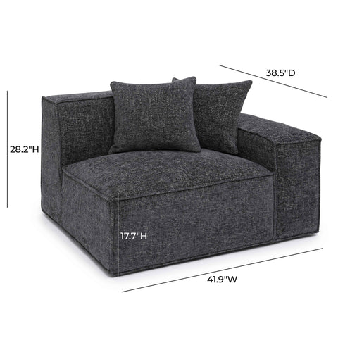 Ines Orleans Performance Chenille Basketweave Modular Corner Chair - image 6