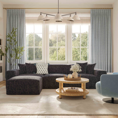 Ines Orleans 84" Performance Chenille Basketweave Modular Loveseat - image 2