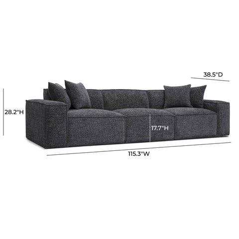 Ines Orleans 115" Performance Chenille Basketweave Modular Sofa - image 6