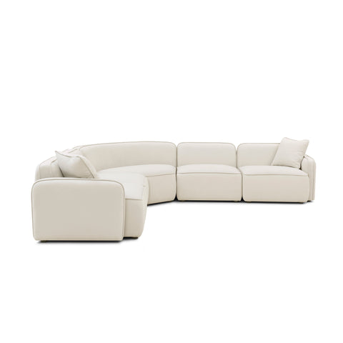Sabine Verona 5-Piece Sand Upcycled Performance Linen Modular Large L-Sectional - image 4